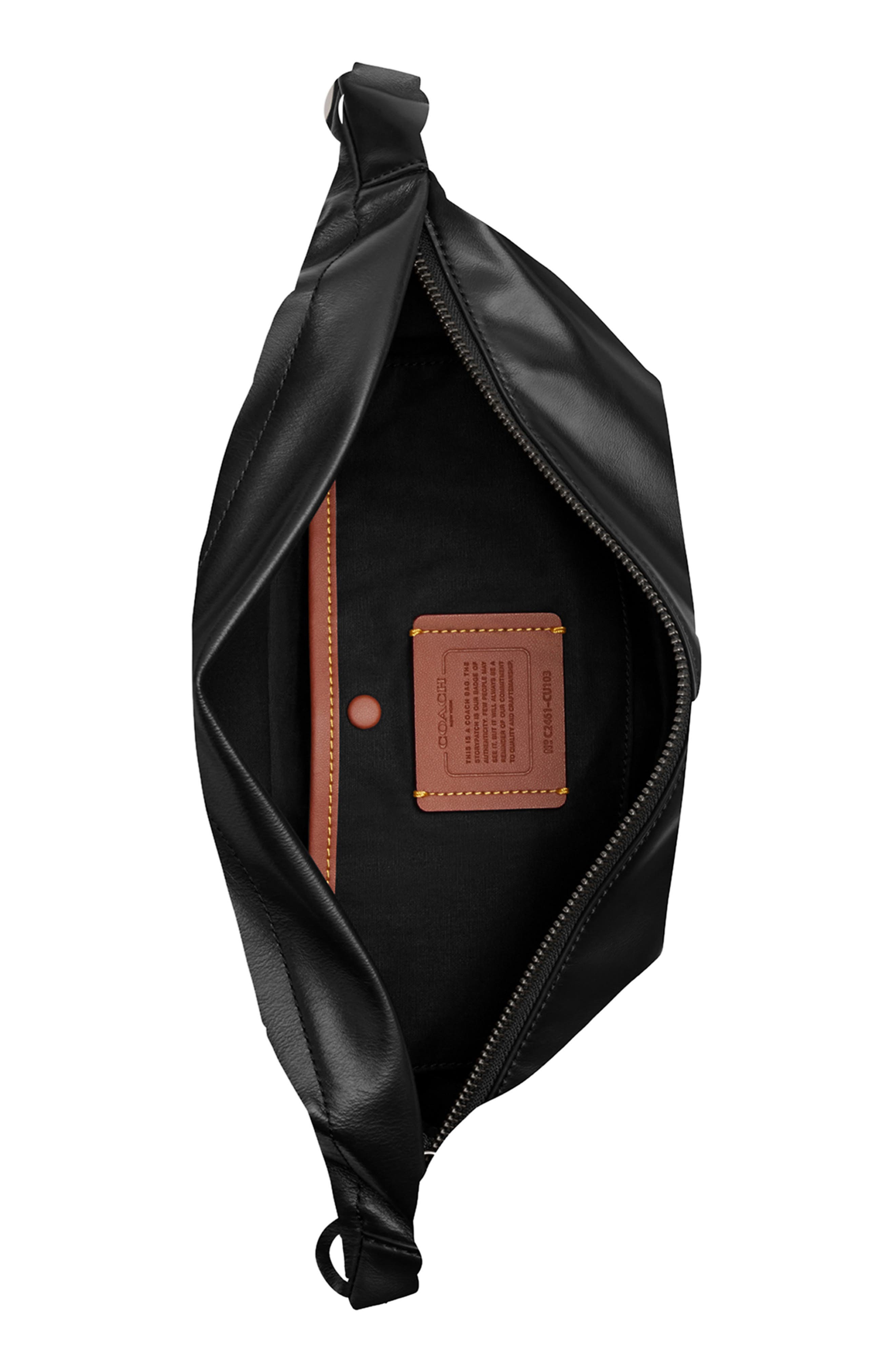 COACH Hall Leather Belt Bag, Alternate, color, 