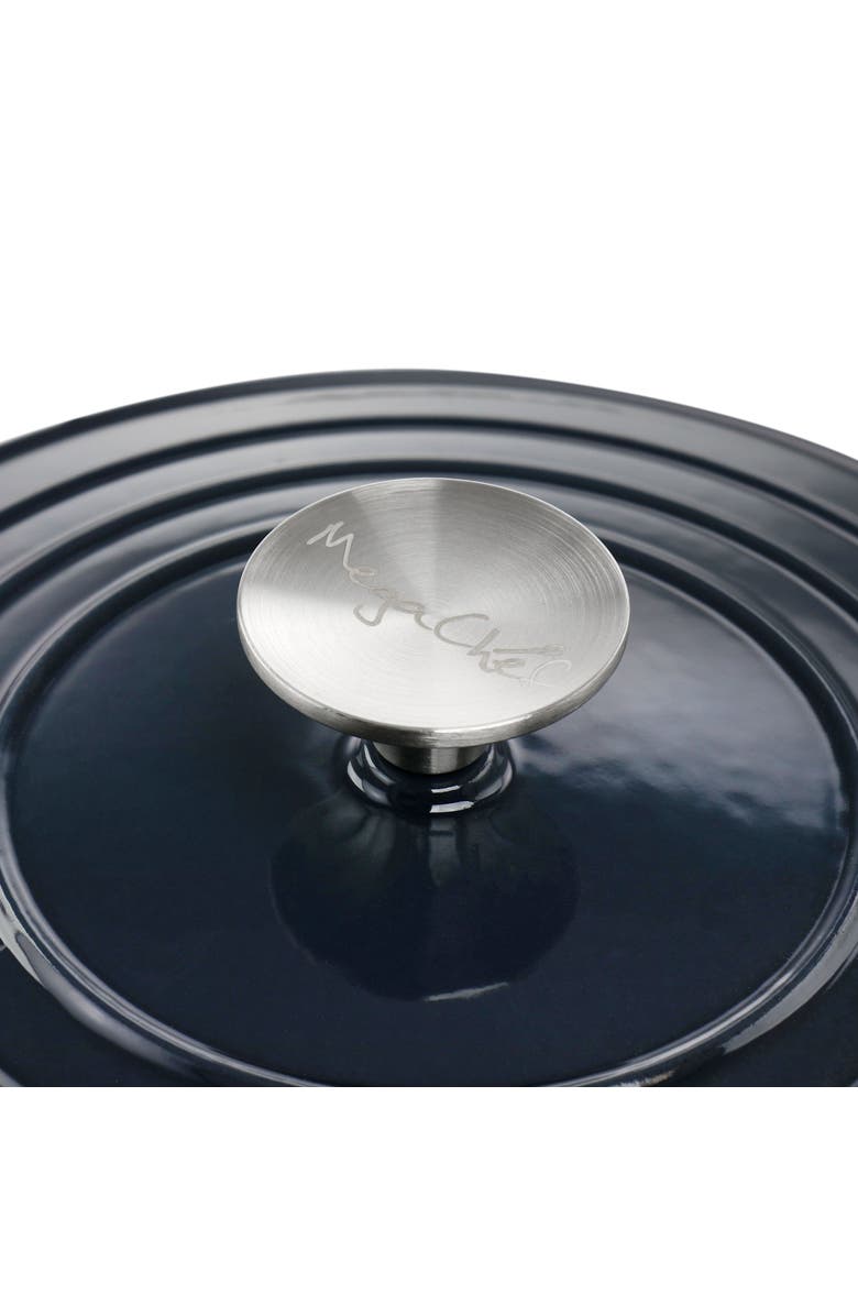 Megachef 2 Quart Round Enameled Cast Iron Braiser Pan, Alternate, color, 