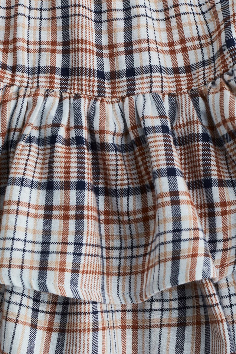 Tiered Drawstring Skirt, Alternate, color, Light blue/plaid