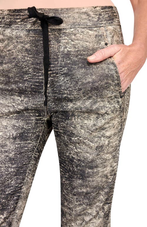 Alembika Abstract Reptile Skin Slim-fit Stretch Jeans In Gray