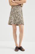 Brunello Cucinelli Dazzling chevron embroidery mini skirt