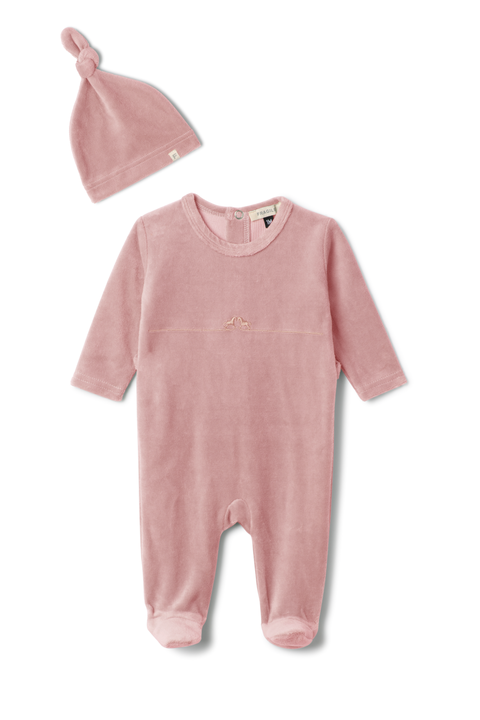 Girl Rocking Horse Stretch Romper with Matching Hat