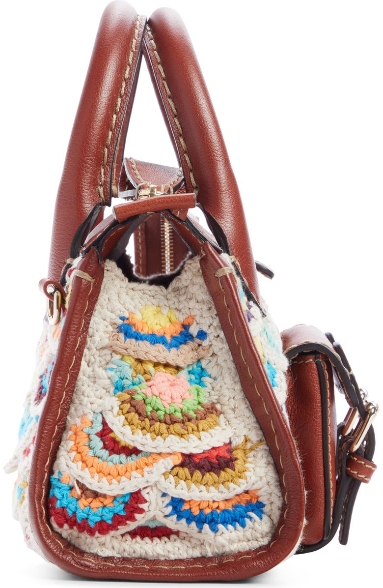 Chloé Mini Edith Scallop Wool & Cashmere Crochet Satchel, Alternate, color,