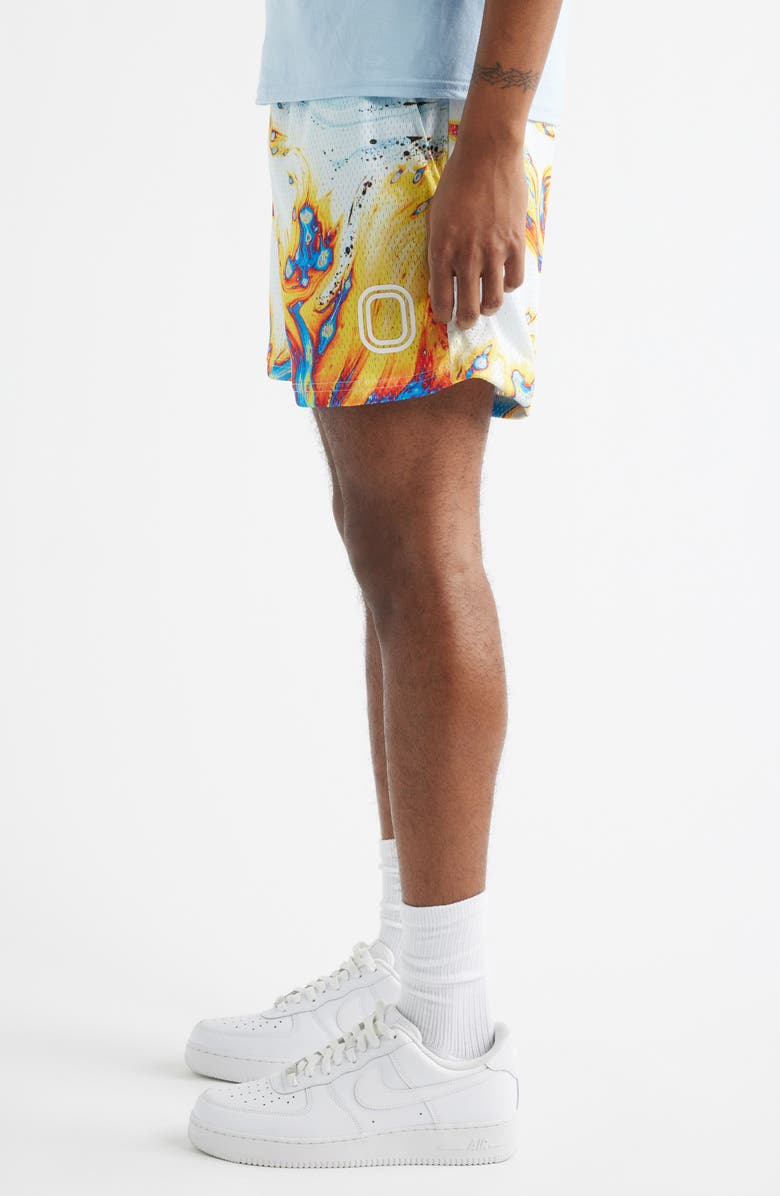 OVERTIME Splash Mesh Shorts, Alternate, color, Spill