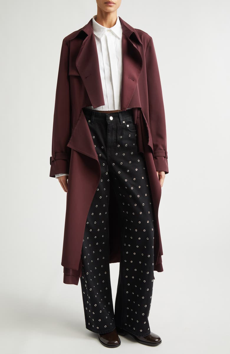 MONSE Layering Trench Coat, Alternate, color, Burgundy