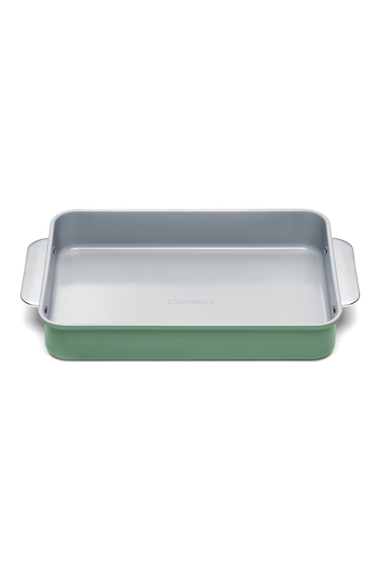 Nonstick Ceramic Rectangle Baking Pan, Main, color, SAGE