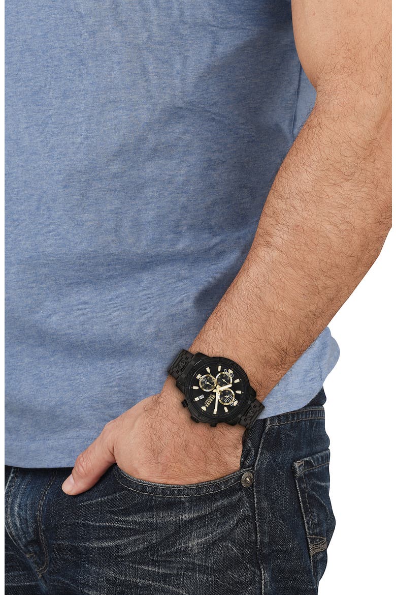 Bicocca Chronograph Bracelet Watch, 46mm, Alternate, color, IP BLACK
