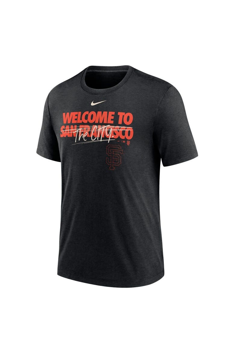 Men's Nike Heather Black San Francisco Giants Home Spin Tri-Blend T-Shirt, Alternate, color, Heather Black