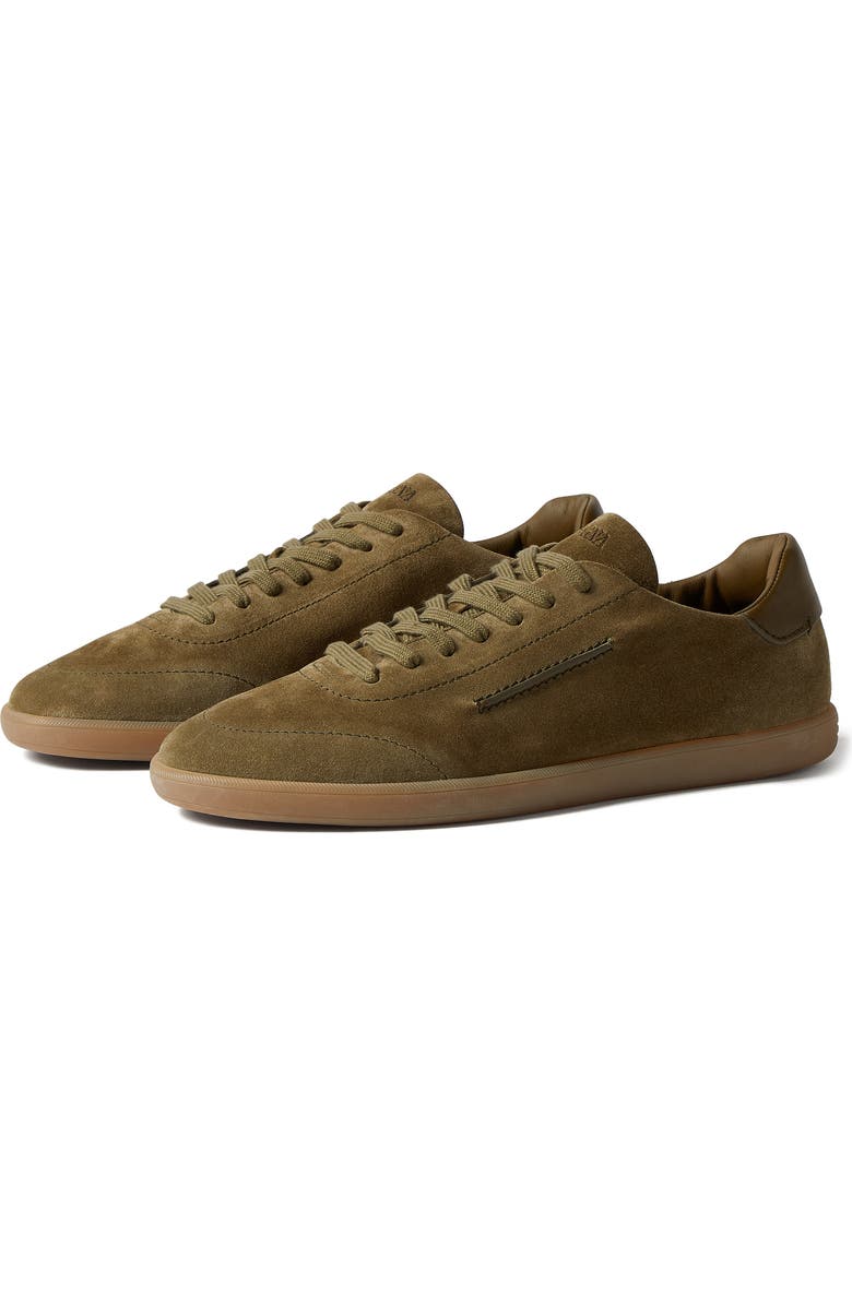 ZEGNA Olive Green 232 Suede Low Top Sneaker, Main, color, Felce