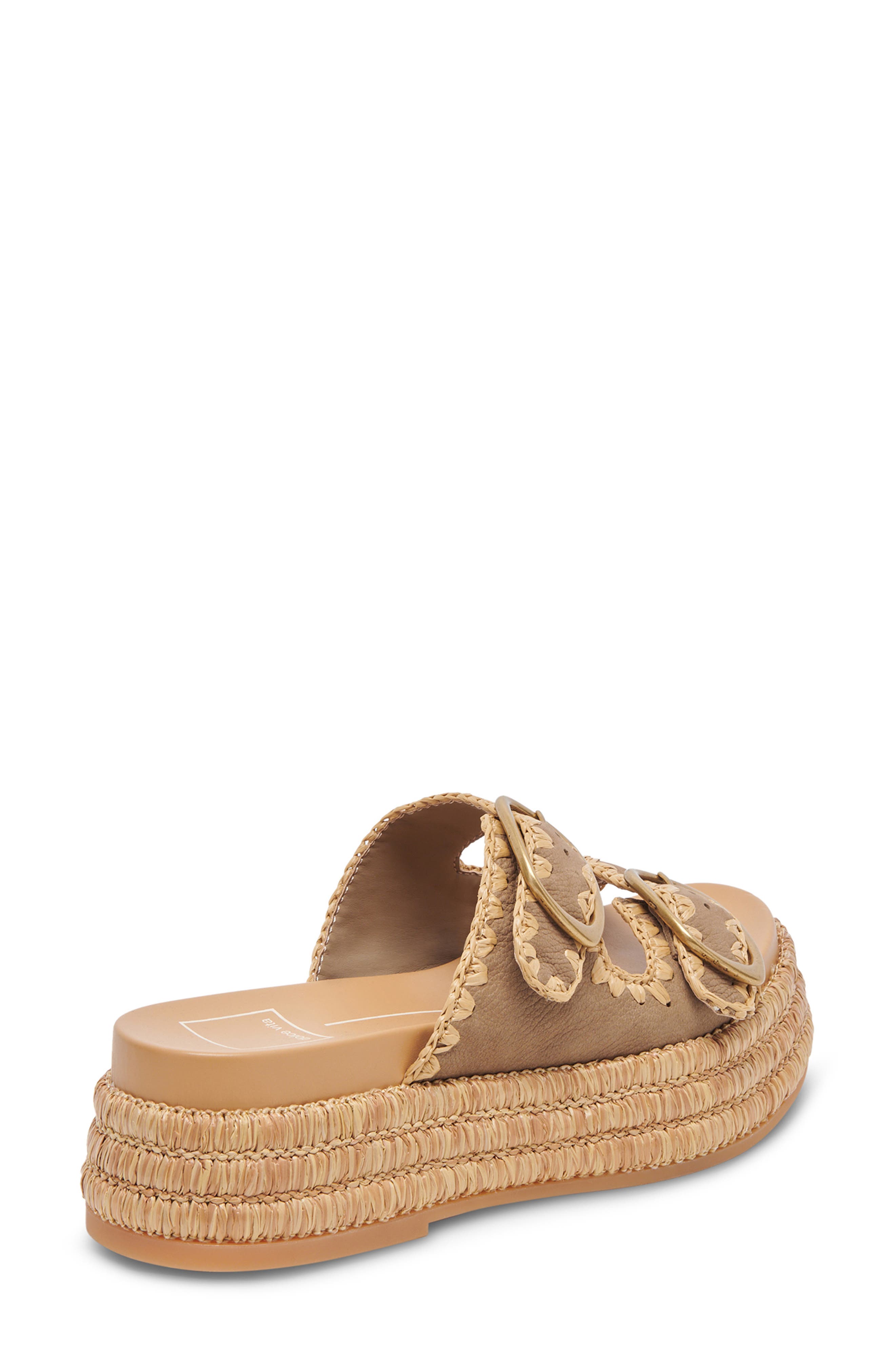 Wanika Espadrille Platform Slide Sandal, Alternate, color, ALMOND NUBUCK