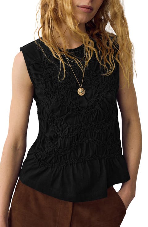 Stitch Detail Cotton Jersey Tank