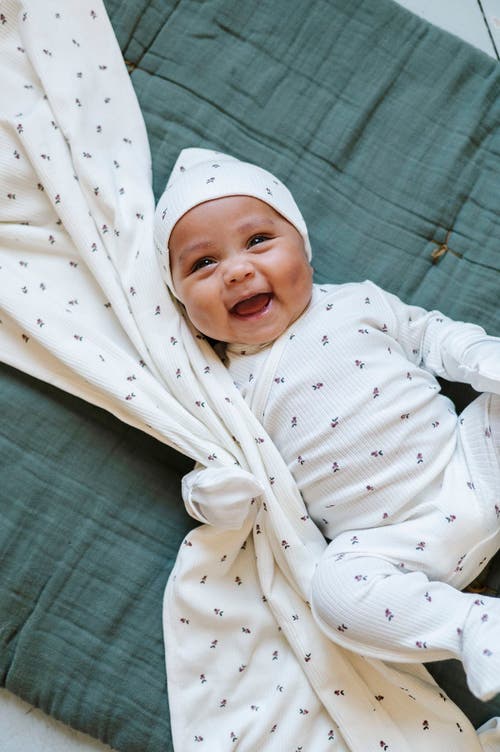Ely's & Co. Baby Cotton Ribbed Zipper Footie In Ivory/plum Berry