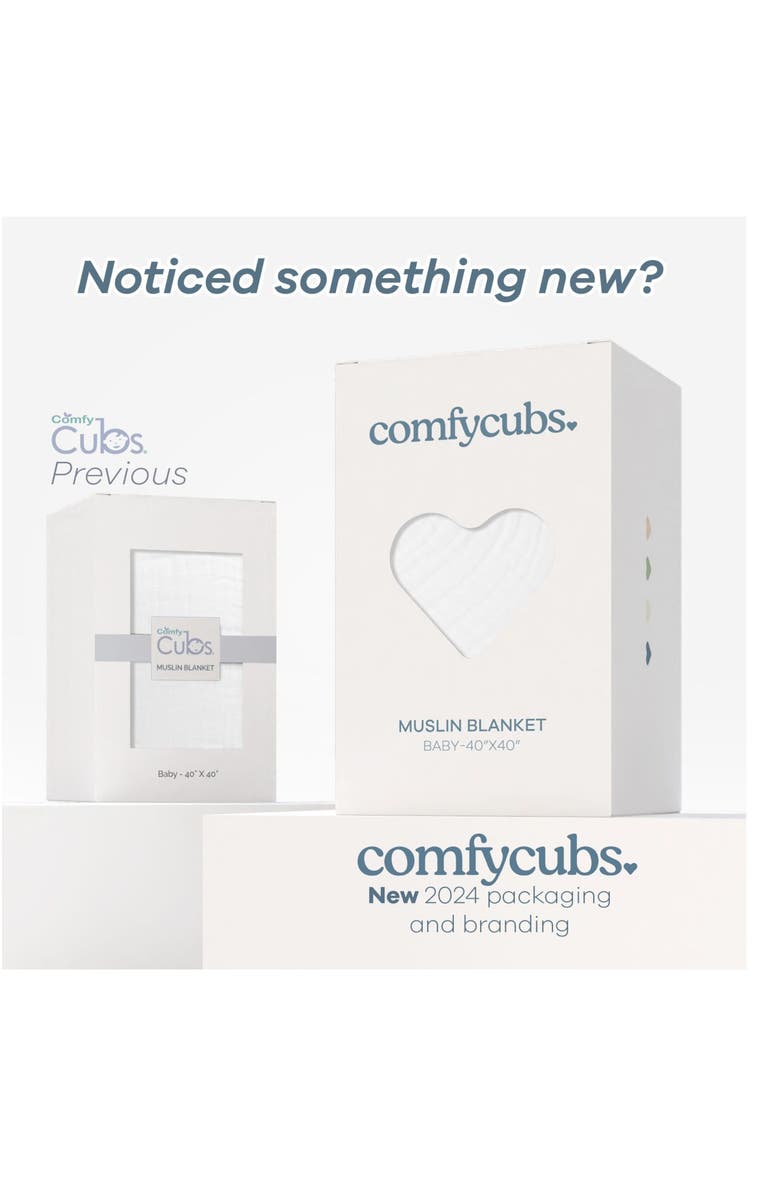 Comfy Cubs Baby Muslin Blanket, Alternate, color, White