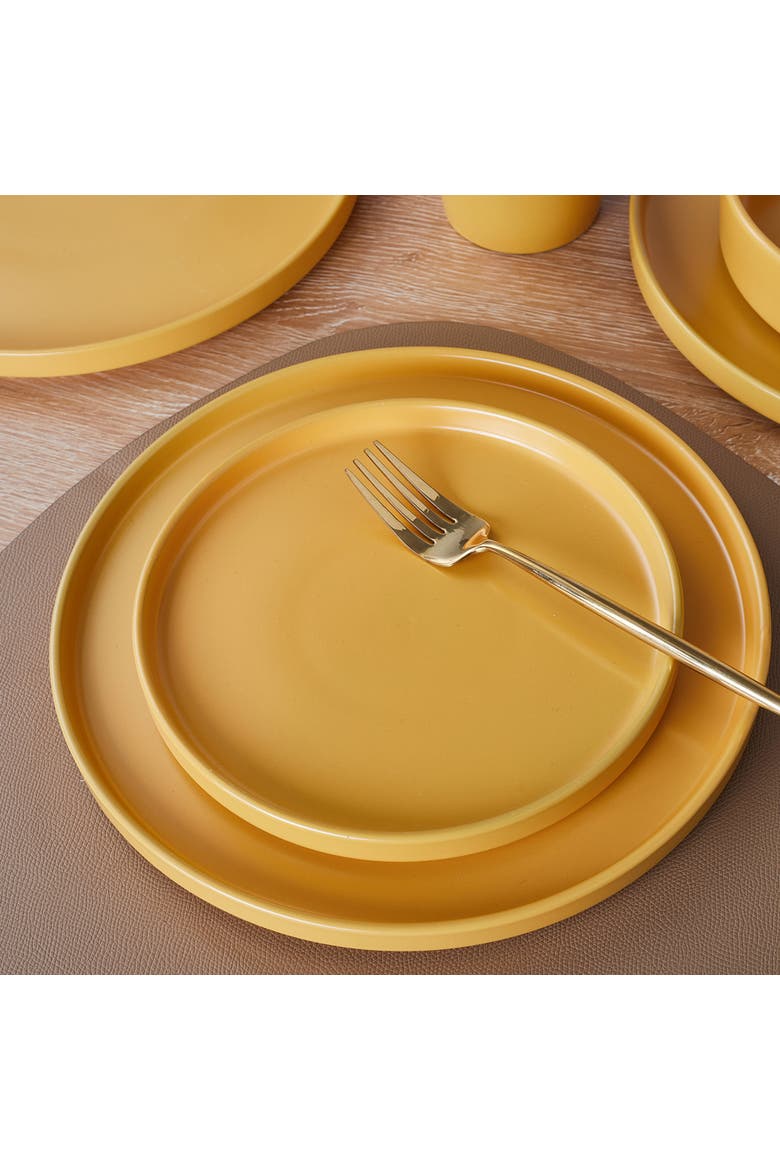 Cleo Stoneware 32-Piece Dinnerware Set, Alternate, color, Yellow