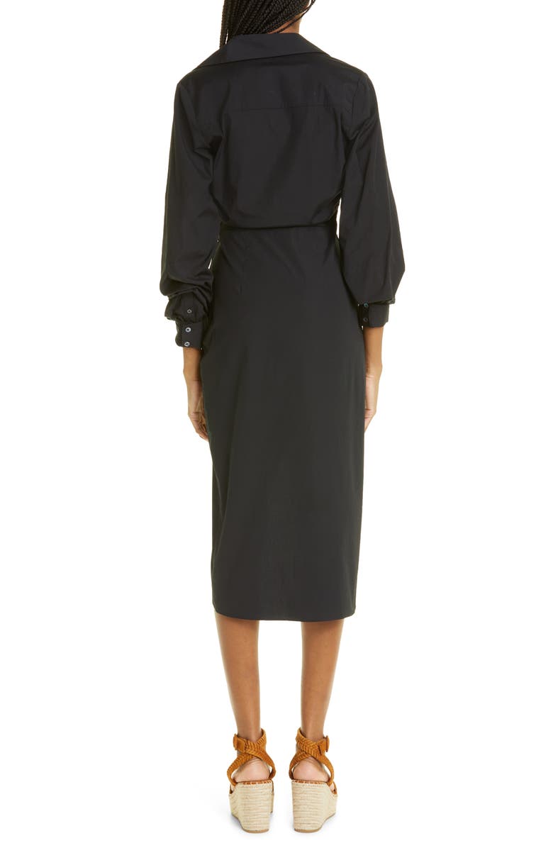 Veronica Beard Afton Wrap Front Stretch Cotton Dress, Alternate, color,