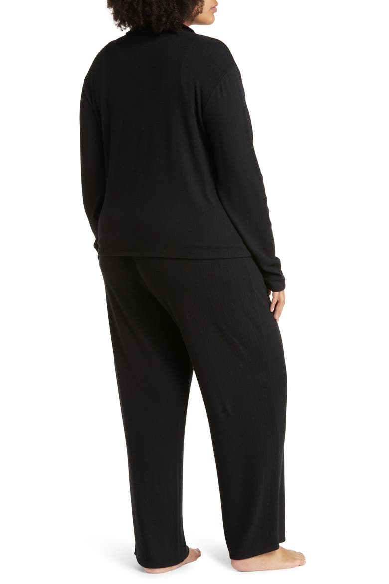 3-Piece Cozy Cardi Pajamas, Alternate, color, BLACK