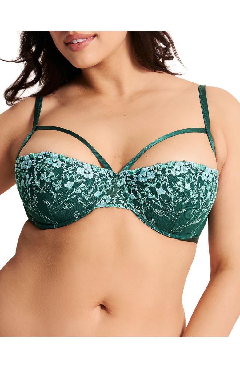 Adore Me Fern Contour Balconette Bra, Main, color, Dark Green