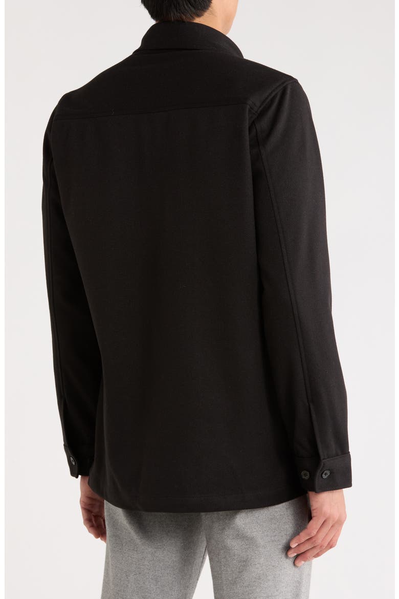 Melton Shirt Jacket, Alternate, color, BLACK/ NOIR