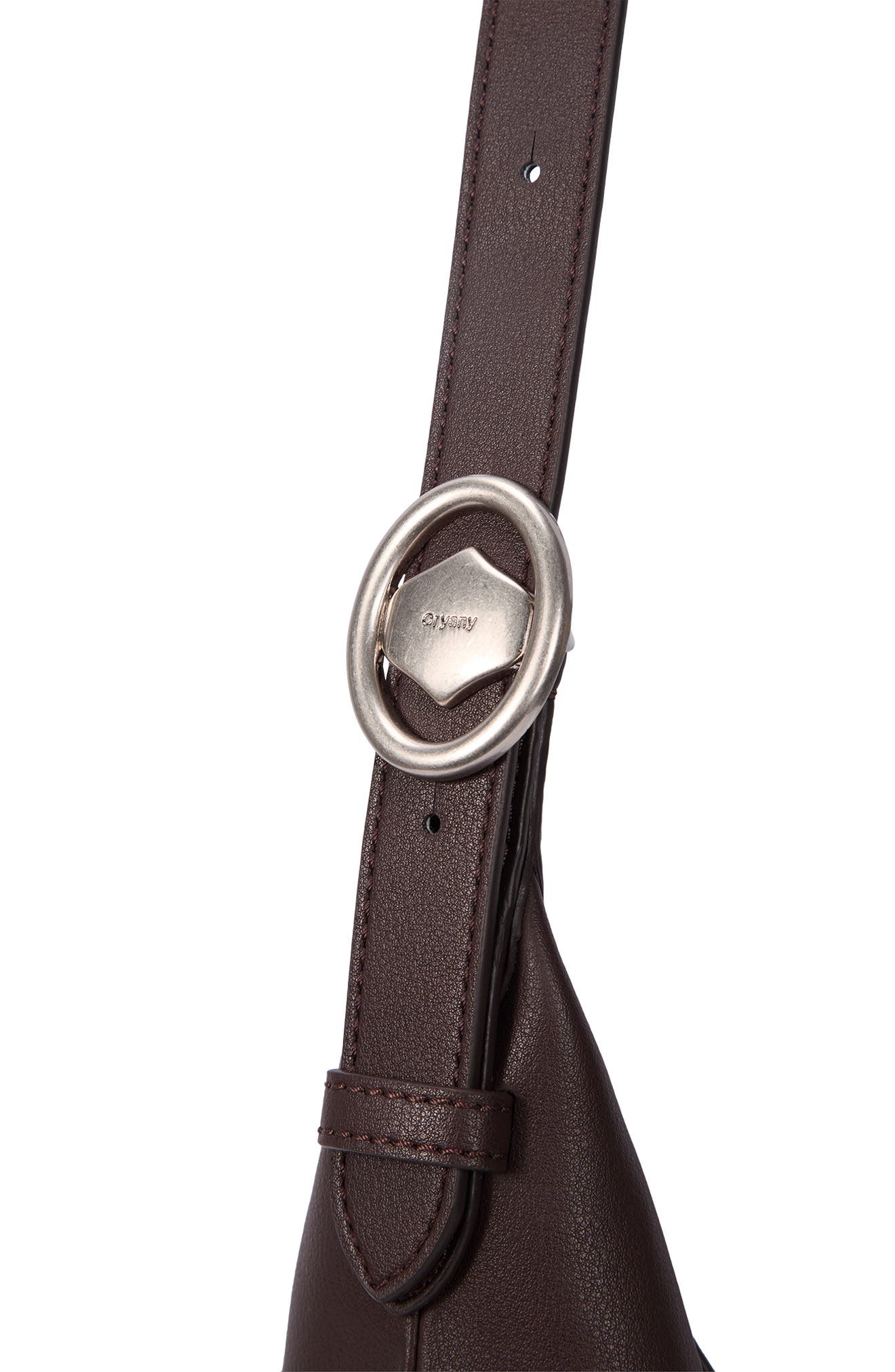Oryany Crescent Leather Shoulder Bag, Alternate, color, Sepia