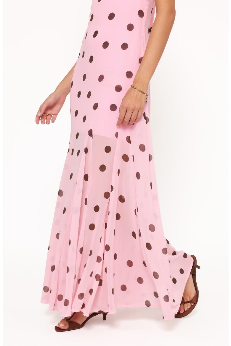Keani Print Maxi Dress, Alternate, color, PINK POLKA DOT