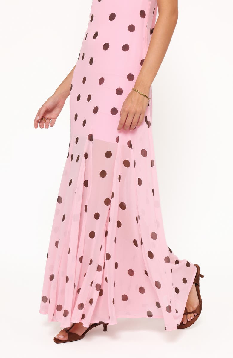 Petal & Pup Keani Print Maxi Dress, Alternate, color, Pink Polka Dot