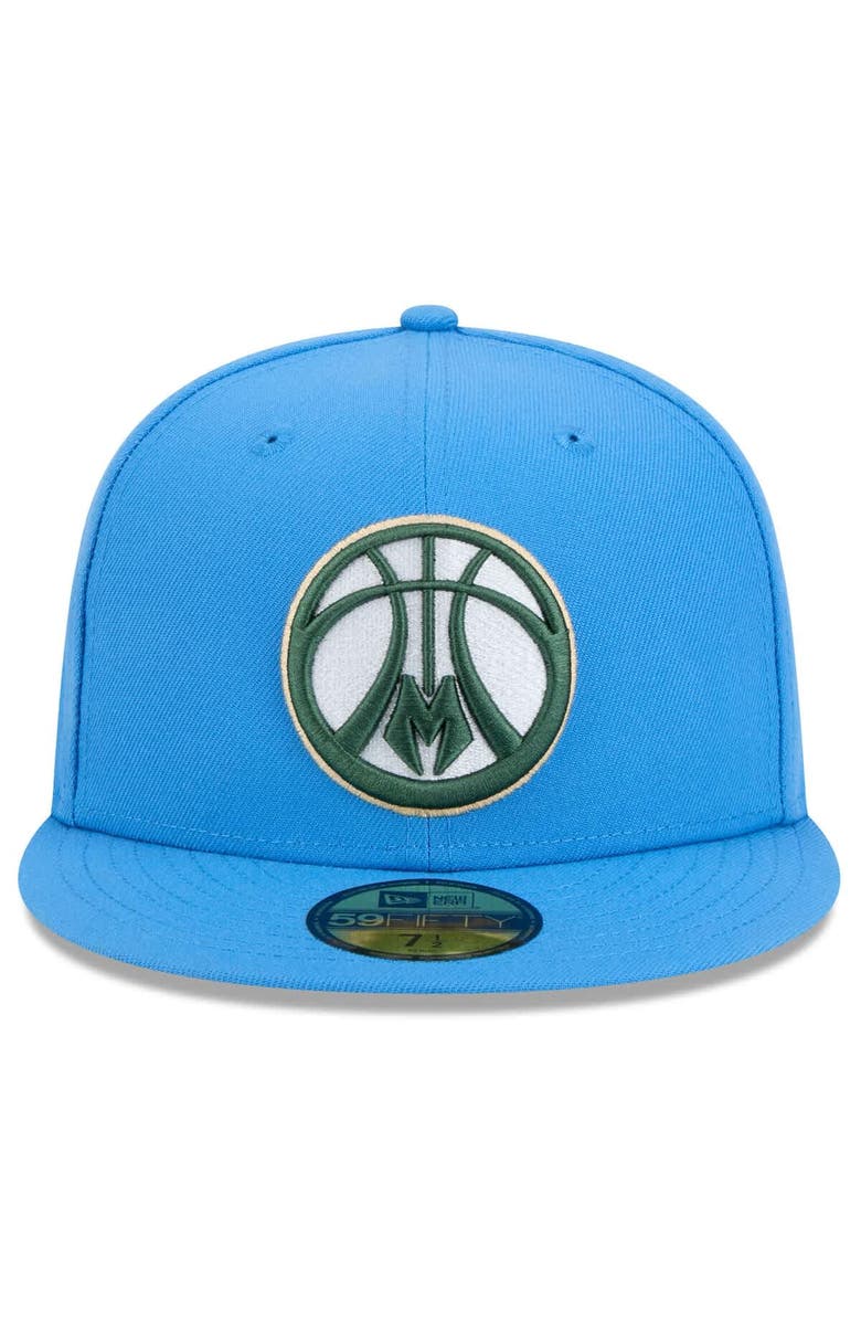 New Era Men's New Era Blue Milwaukee Bucks 2024/25 City Edition Alternate 59FIFTY Fitted Hat, Alternate, color,