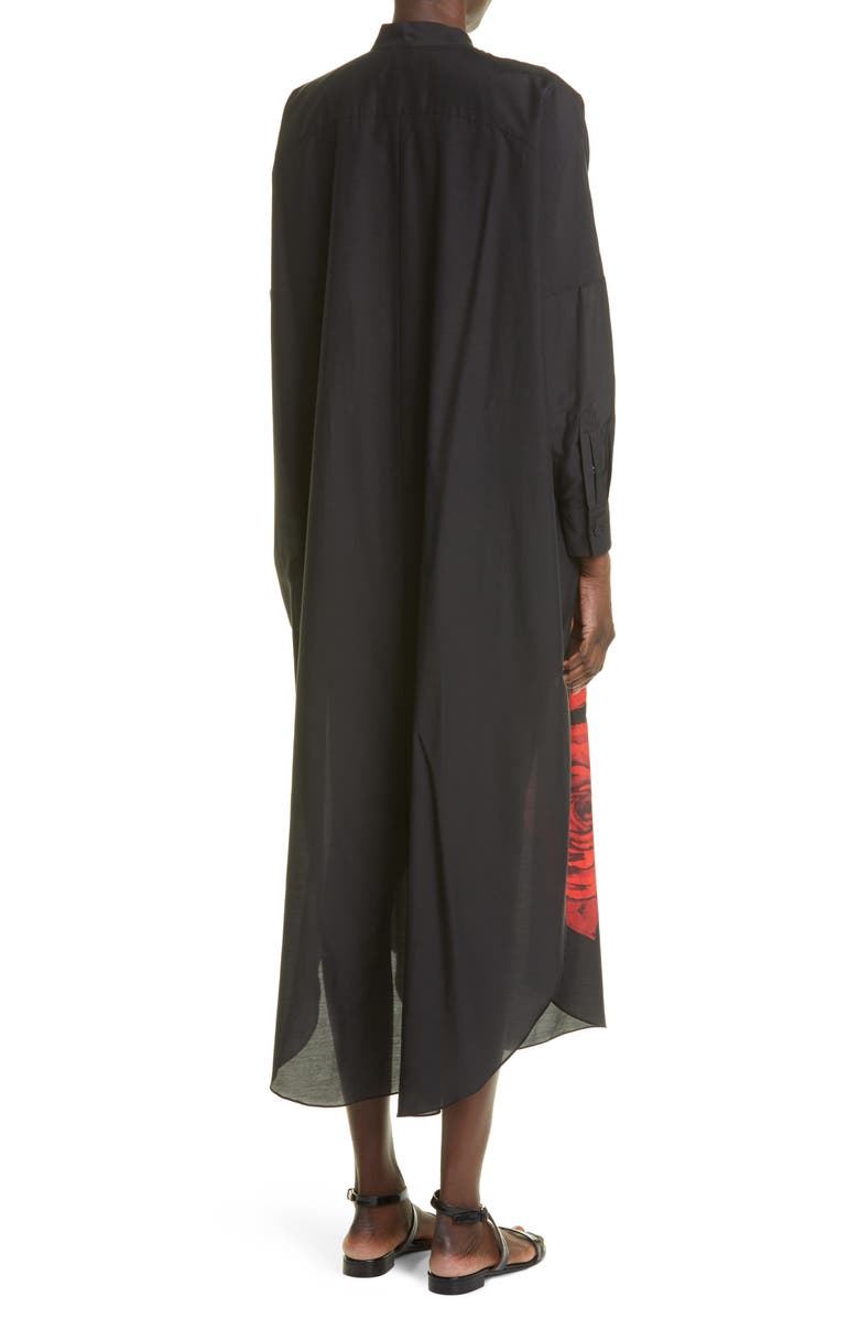 Adam Lippes Rose Print Cotton Voile Caftan Dress, Alternate, color, 