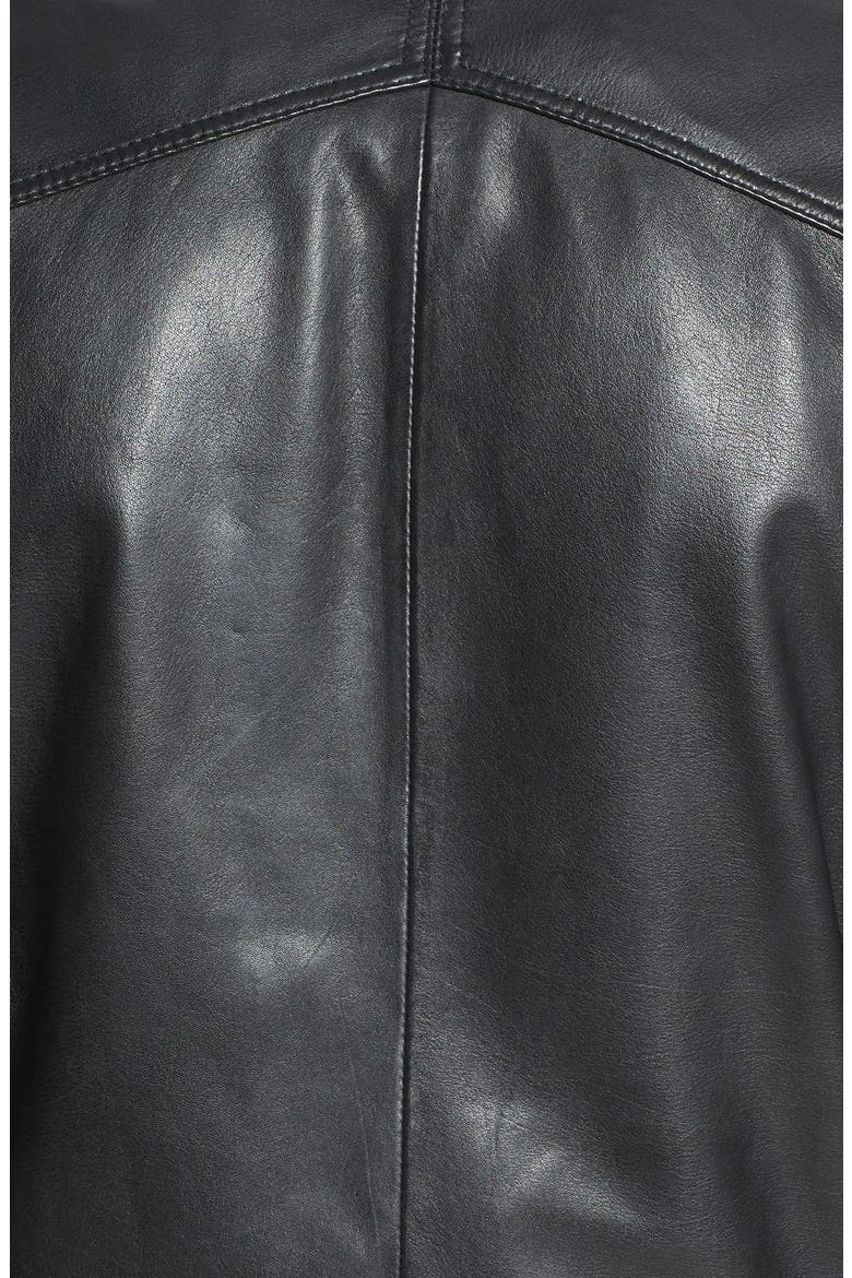 'Sherman' Trim Fit Leather Jacket, Alternate, color, BLACK