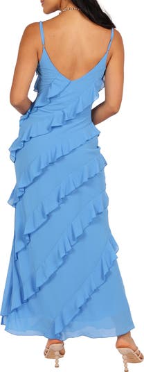 Ciao Ruffle Chiffon Gown