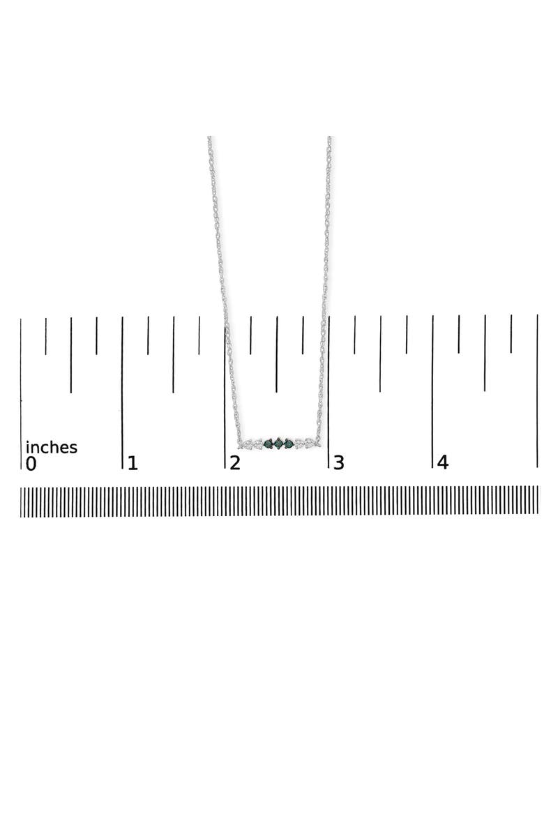 Sterling Silver 1/5 Cttw White and Blue Diamond 6 Stone Bar Necklace, Alternate, color, Silver