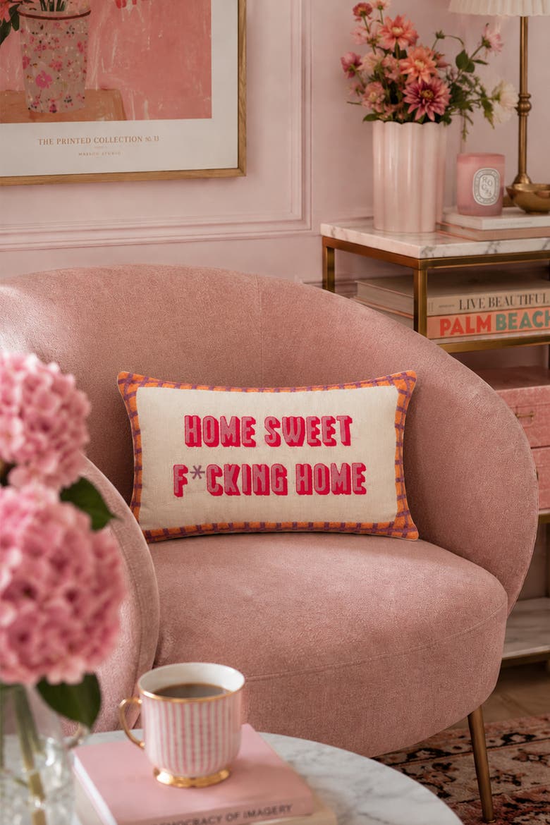 Home Sweet F*cking Home - Slogan Needlepoint Pillow, Alternate, color, Home Sweet Fcking Home