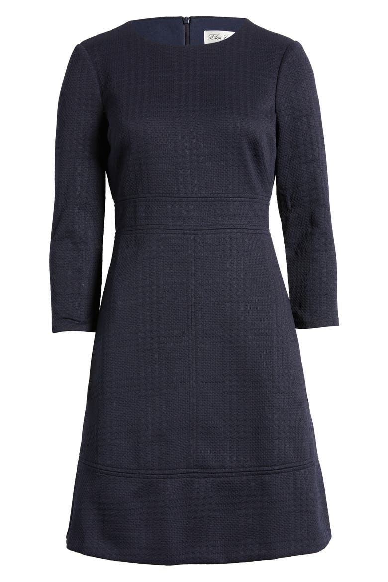 Plaid A-Line Dress, Alternate, color, NAVY
