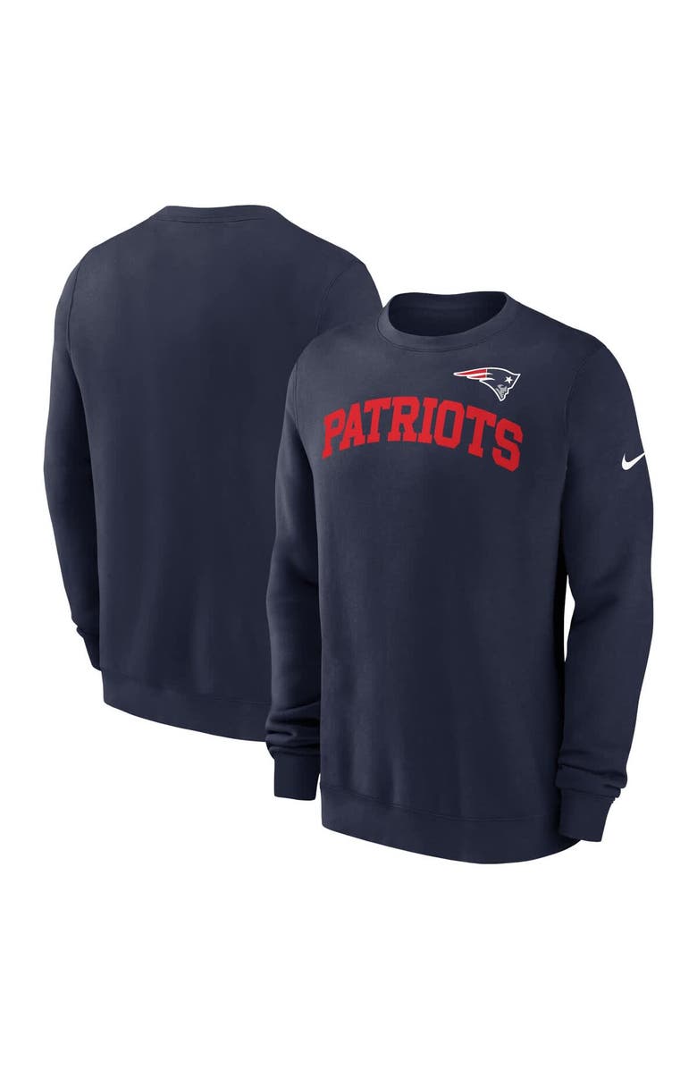 Nike Men's Nike Navy New England Patriots Club Pullover Sweatshirt, Main, color, 