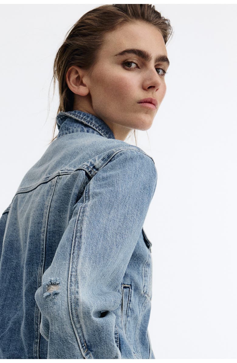 H&M Denim Jacket, Alternate, color, Light Denim Blue