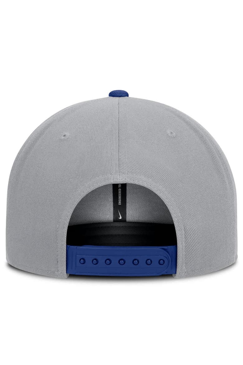 Men's Nike Gray/Royal Texas Rangers Primetime Pro Dri-FIT Snapback Hat, Alternate, color, Gray