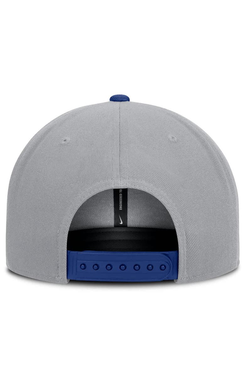 Nike Men's Nike Gray/Royal Texas Rangers Primetime Pro Dri-FIT Snapback Hat, Alternate, color, Gray