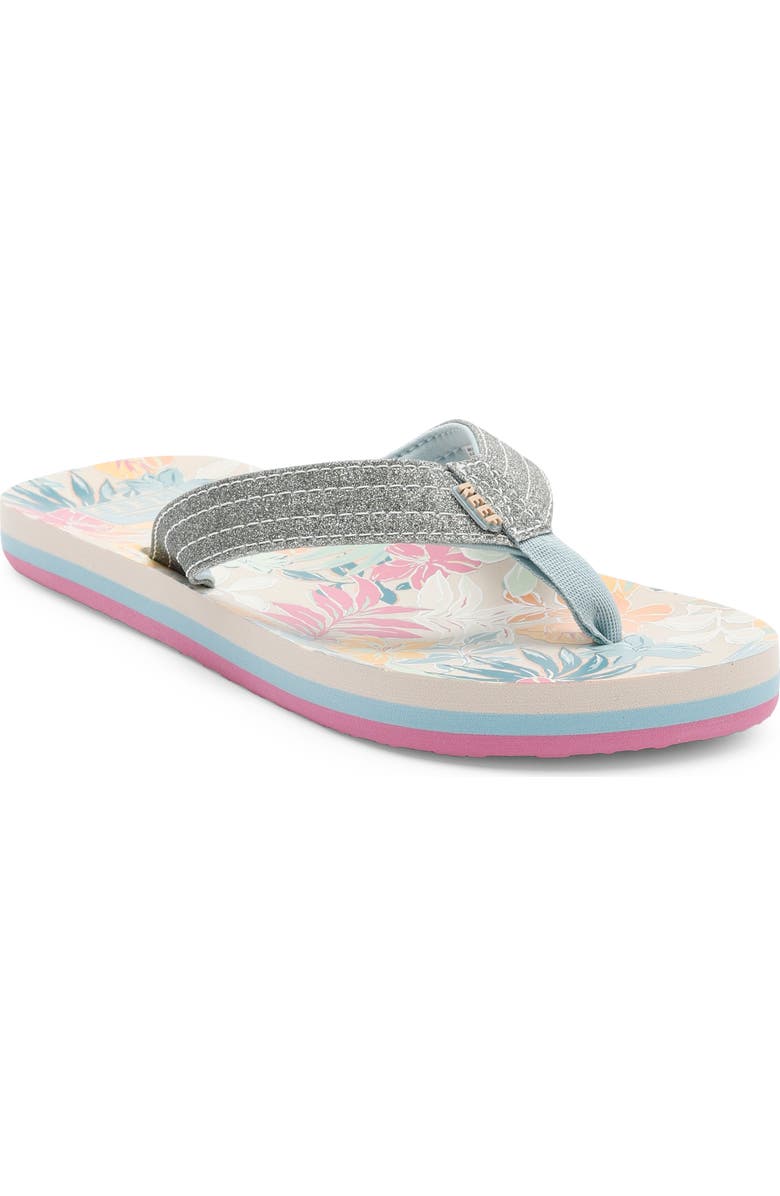 Reef Kids' Little Ahi Flip Flop, Main, color, Tropical Floral