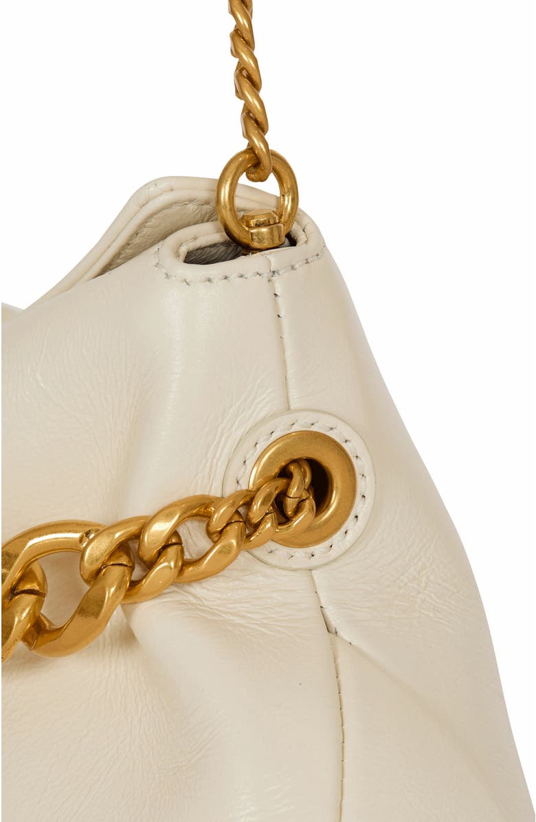 Balmain 1945 Soft Crinkled Leather Clutch, Alternate, color, White