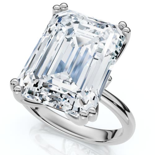 Bliss Diamond Certified 10ct Emerald Cut Diamond Solitaire Engagement Ring 14k Gold Lab Grown In 14k White Gold