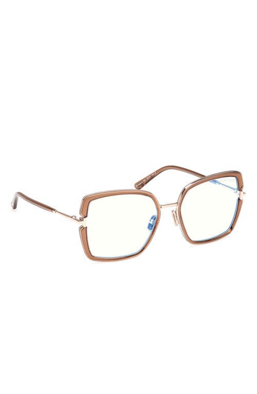 TOM FORD TOM FORD 55MM SQUARE BLUE LIGHT BLOCKING OPTICAL GLASSES