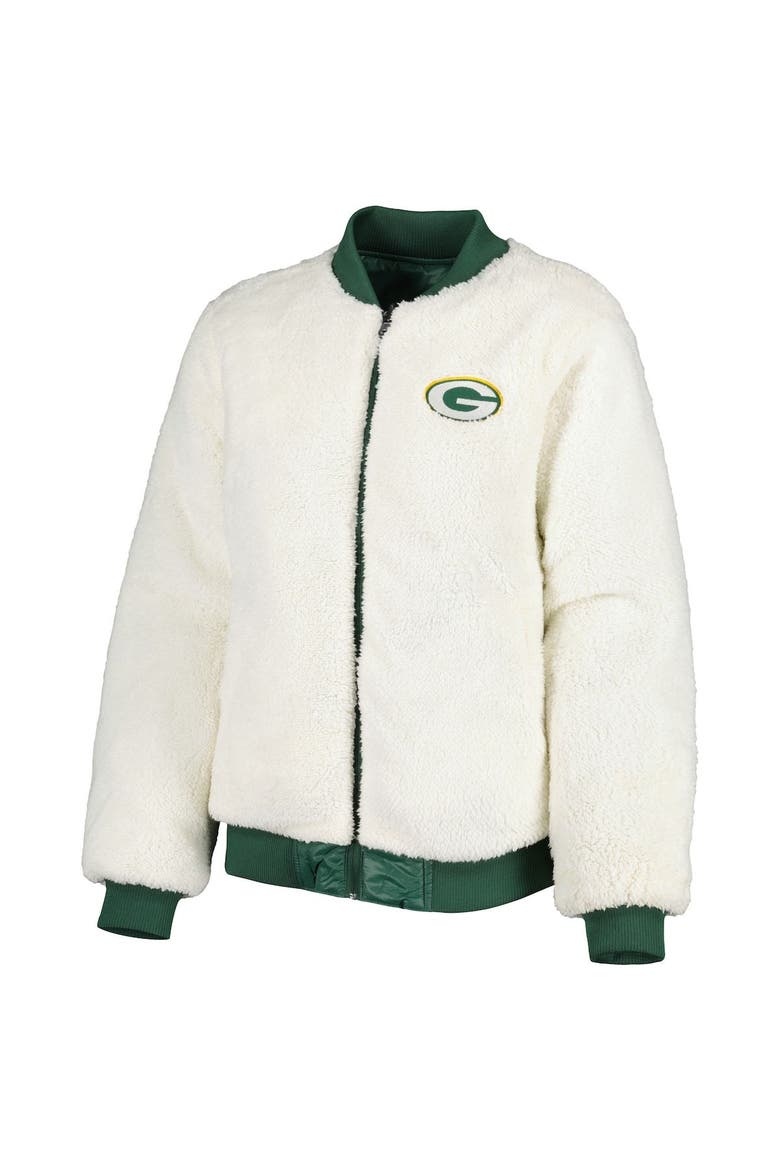 Women's G-III 4Her by Carl Banks Oatmeal/Green Green Bay Packers Switchback Reversible Full-Zip Jacket, Alternate, color, Oatmeal