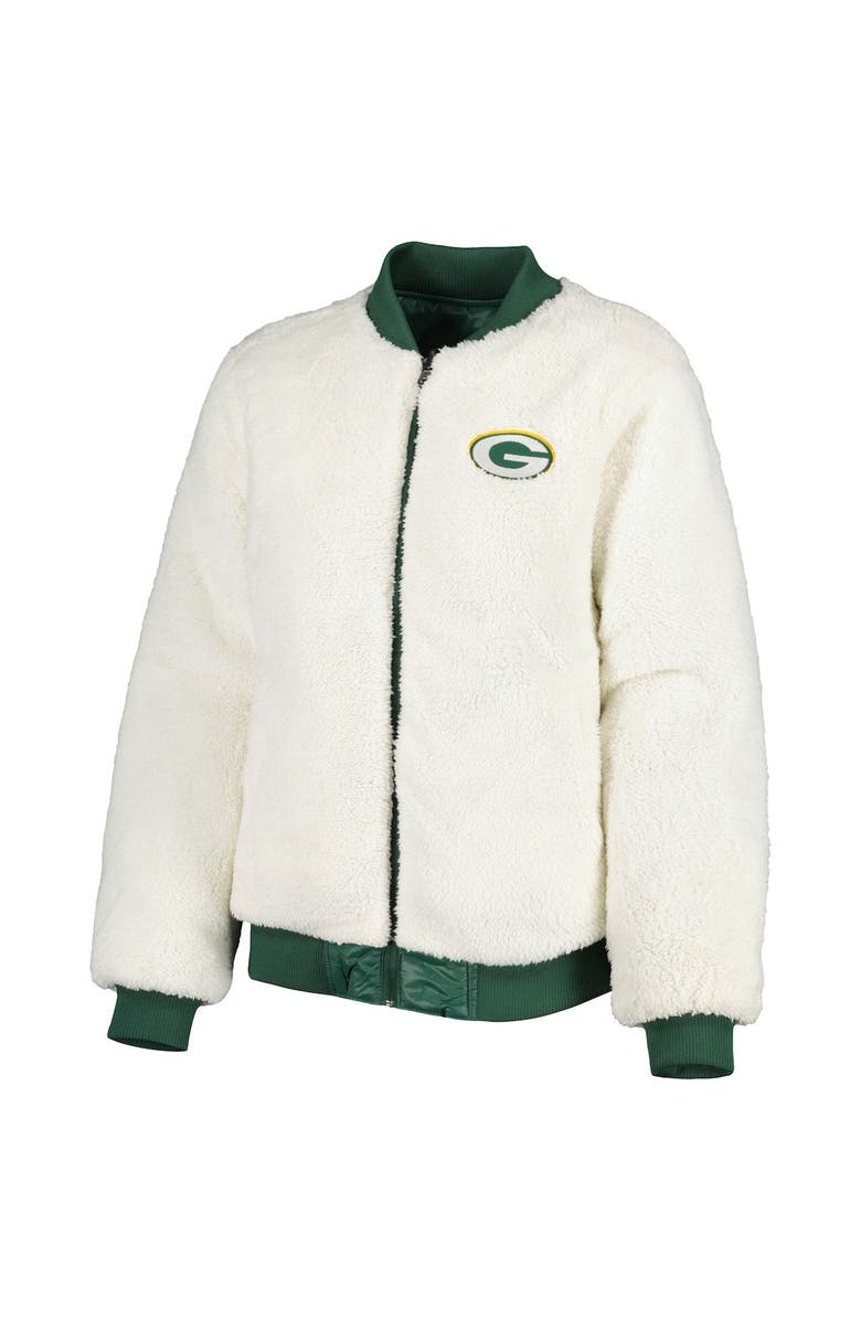 G-III 4HER BY CARL BANKS Women's G-III 4Her by Carl Banks Oatmeal/Green Green Bay Packers Switchback Reversible Full-Zip Jacket, Alternate, color, Oatmeal