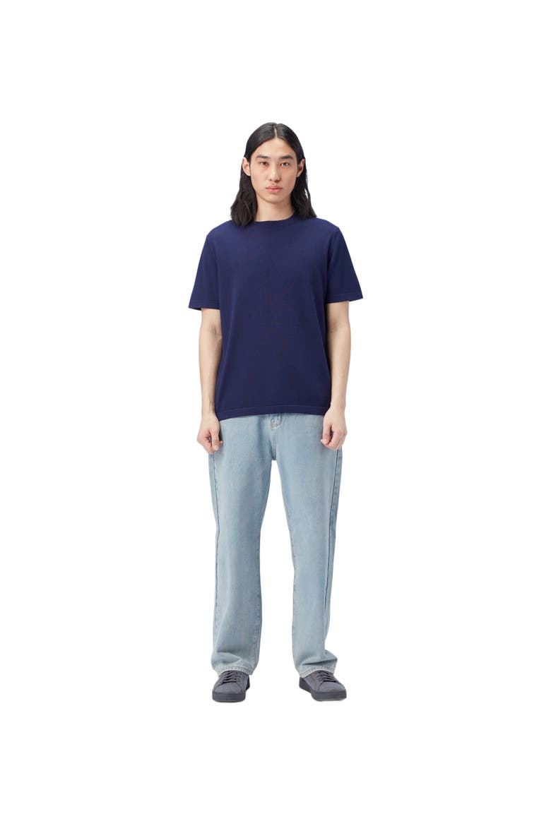 Men's Cotton Silk Cashmere Blend T-shirt, Main, color, navy