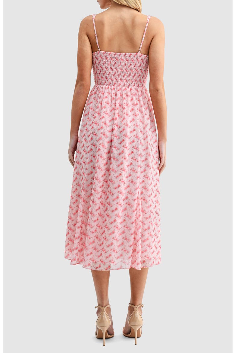 Fit and Flare Midi Dress, Alternate, color, PINK FLORAL