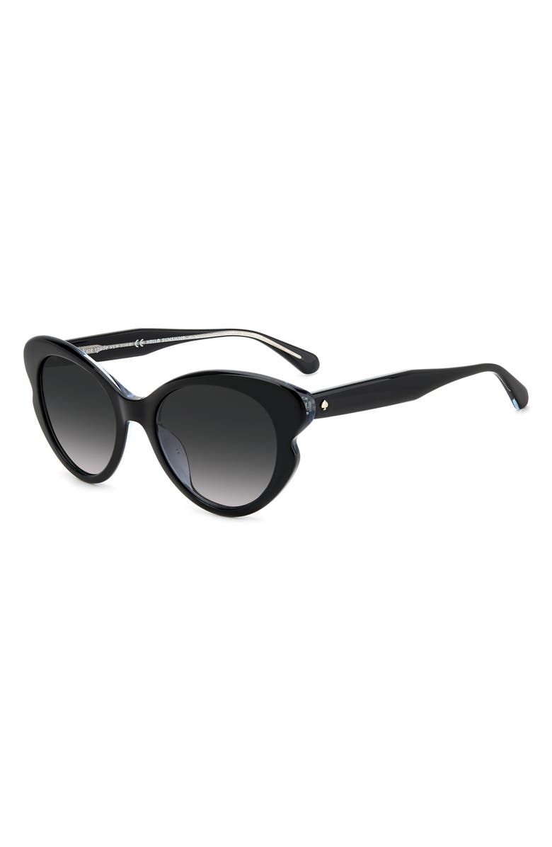 Kate Spade New York 53mm elina/g/s round sunglasses, Alternate, color, Black/ Grey Shaded