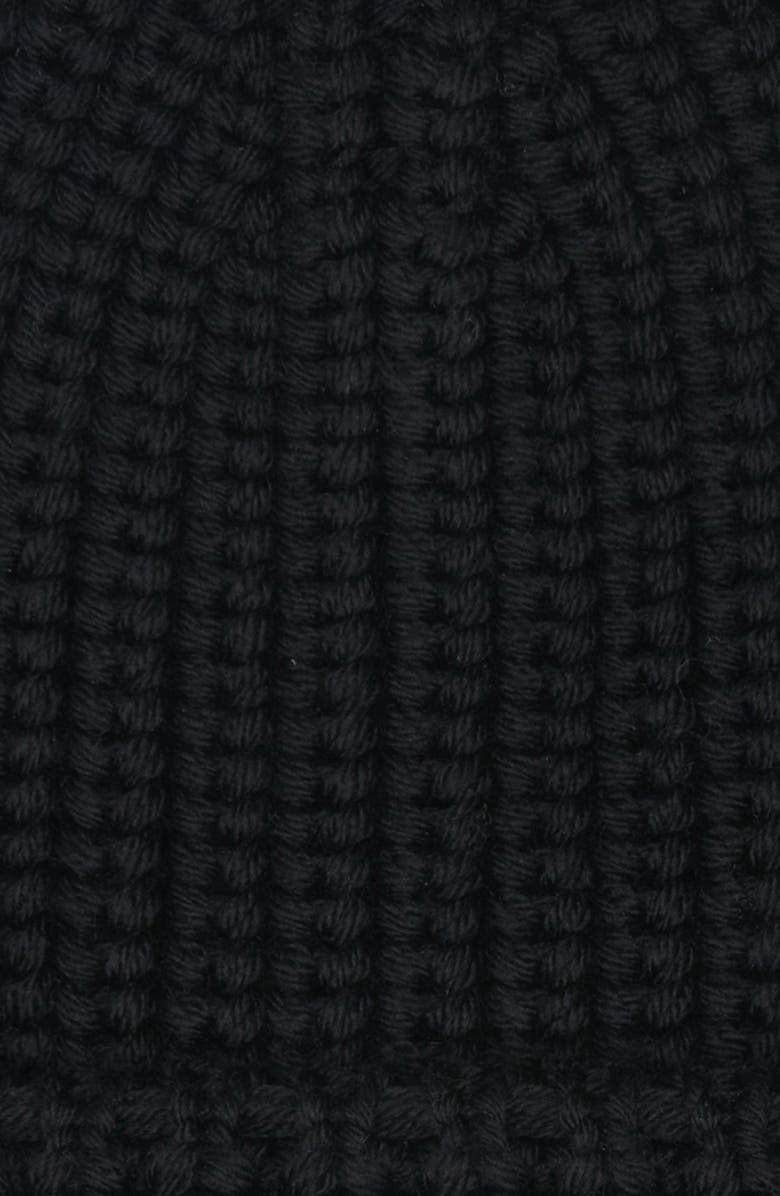 Moncler Logo Patch Virgin Wool Beanie, Alternate, color, Black
