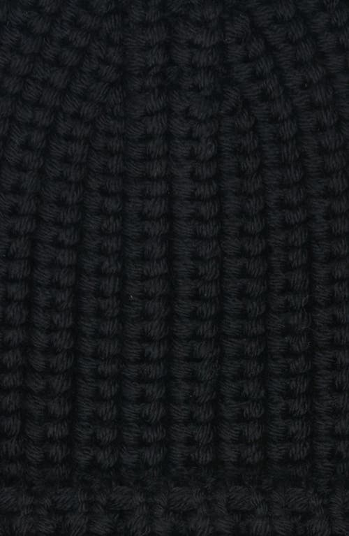 Moncler Logo Patch Virgin Wool Beanie In Black