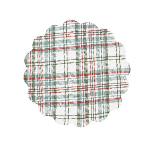C & F Home C&f Home Edith Round Quilted Reversible Holly Botanical Placemats Set Of 6, 17" In White