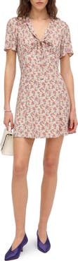 Reformation Tyra Floral Tie Front Minidress