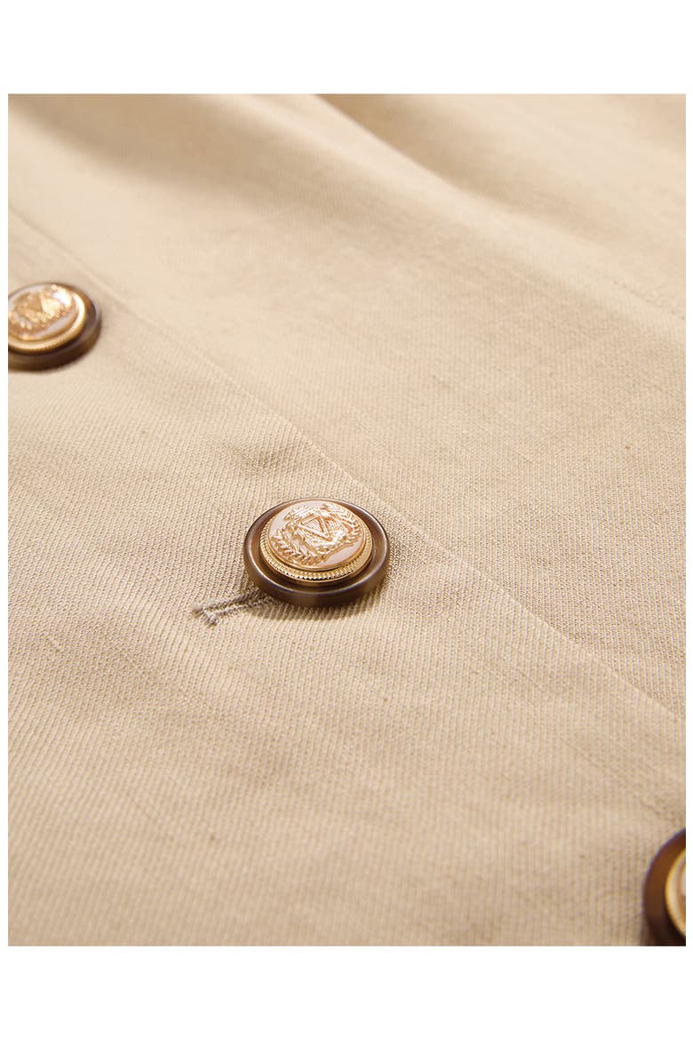 Lou Linen Blend Dress, Alternate, color, STONE KHAKI